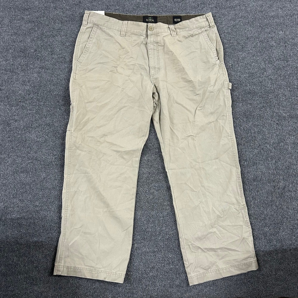 RedHead Pants Mens 42x30 Tan Canvas Carpenter Straight Leg Utility Workwear